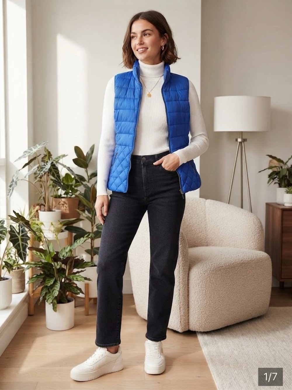 Talbots Sleeveless Puffer Vest - Royal Blue